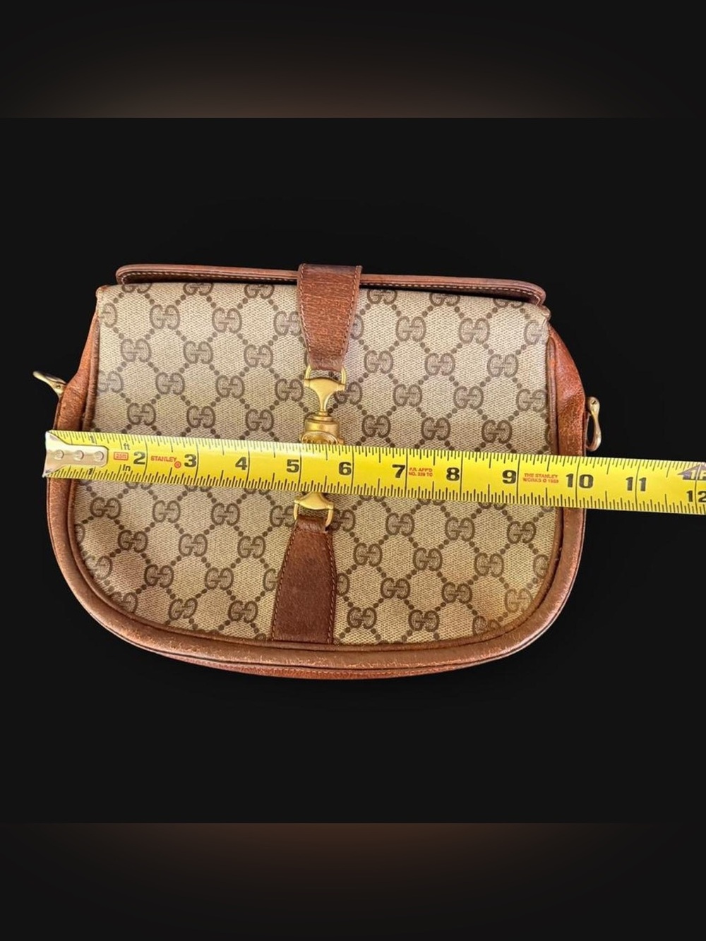 Gucci Beige Brown GG Canvas Horsebit Crossbody Bag -No Strap - Picture 9 of 11